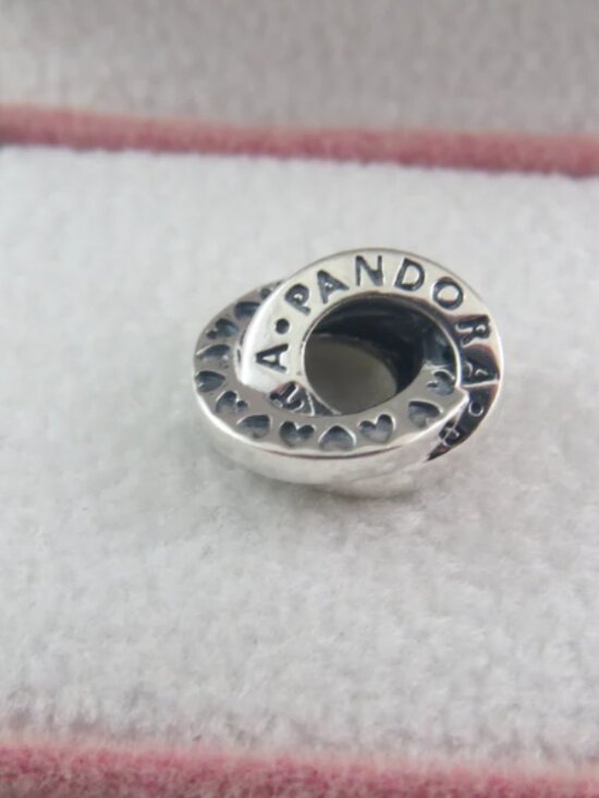 Pandora Jewelry - New Pandora Logo & Hearts S925 Sterling Silver Spacer Charm 799035C00